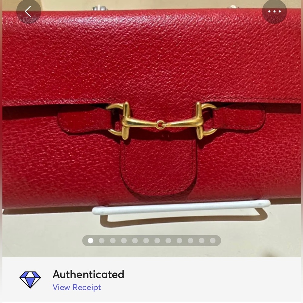 Vintage Gucci 1955 Red Pebbled Leather Long Wallet